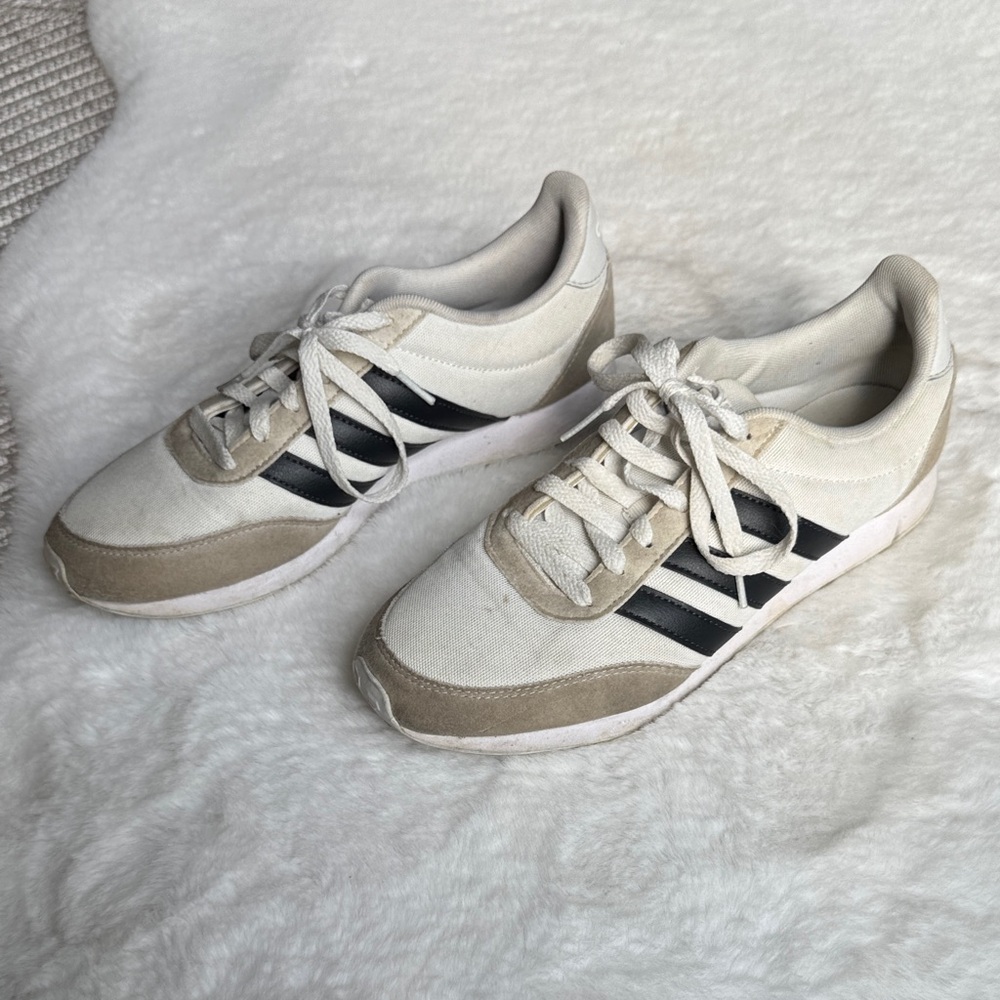 Adidas Classic White and Black Trainers